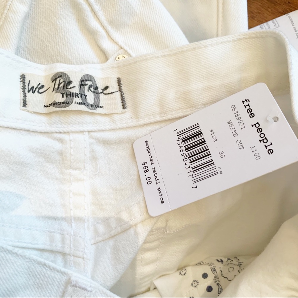 Free People Sophia High Waist White Denim Shorts 30 NWT - Picture 8 of 8